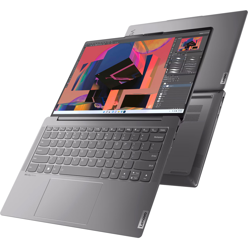 Ноутбук Lenovo Yoga Slim 6 14IRH8 14"(1920x1200 OLED)/ Core i7 13700H(2.4Ghz)/ 16Gb/ 512Gb SSD/ noDVD/ BT/ WiFi/ 65WHr/ 1.35kg/ storm grey/ Win11Home + 65W, RU kbd (83E00056RU)