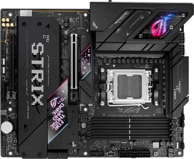 Материнская плата ASUS ROG STRIX B850-E GAMING WIFI, AM5, B850, 4*DDR5, 4*SATA, 5*M.2, 6*USB 3.2, 4*USB 2.0, Type-C, 2*PCIx16, 1*PCIx1, DP+HDMI, ATX; 90MB1J60-M0EAY0