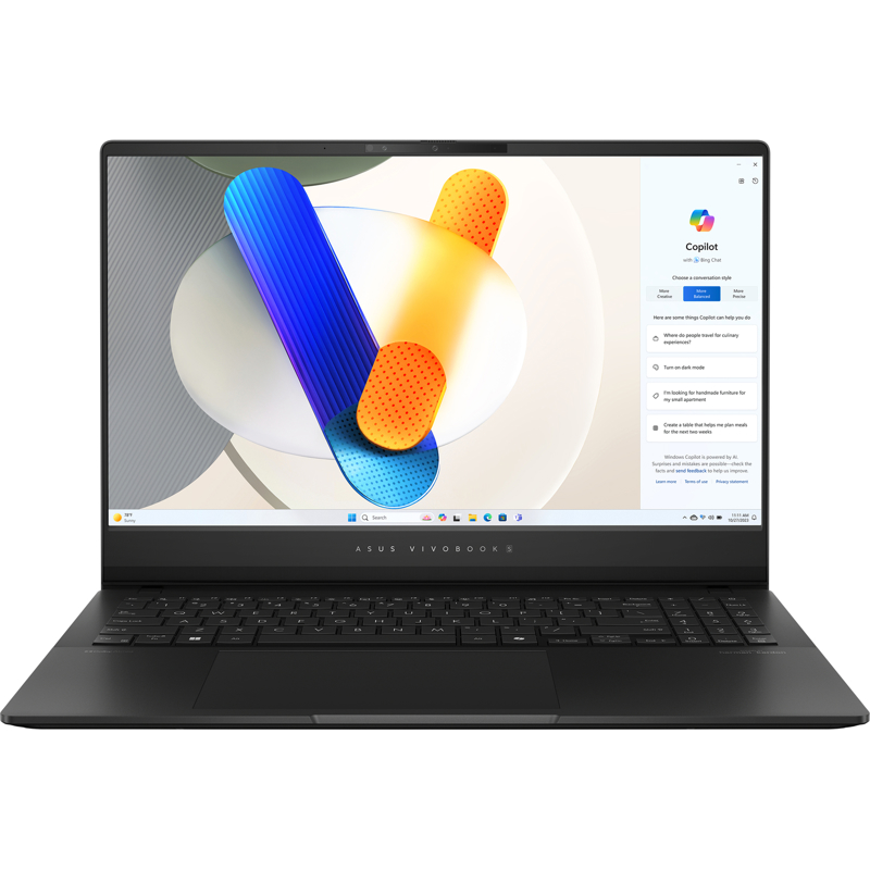 Ноутбук Asus Vivobook S 15 OLED S5506MA-MA066W Core Ultra 5 125H 16Gb SSD1Tb Intel Arc 15.6" OLED 3K (2880x1620) Win11 black WiFi BT (90NB14E1-M004X0)