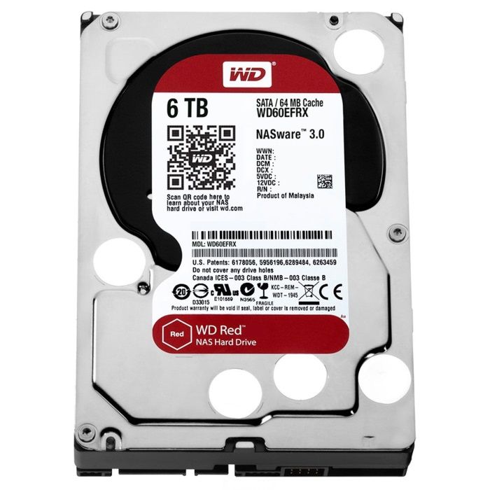 Жёсткий диск WD Red™ WD60EFAX 6ТБ 3,5" 5400RPM 256MB (SATA-III) NAS Edition