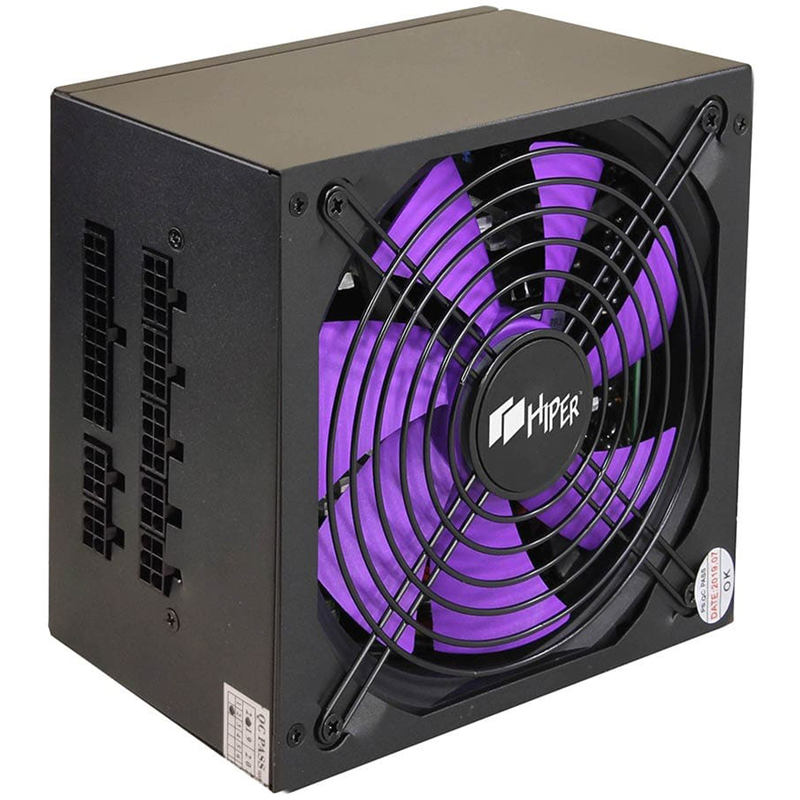 блок питания для ПК 700 Ватт/ PSU HIPER HPB-700FM (ATX 2.31, 700W, ActivePFC, 140mm fan, Full-modular, Black), 80+, BOX