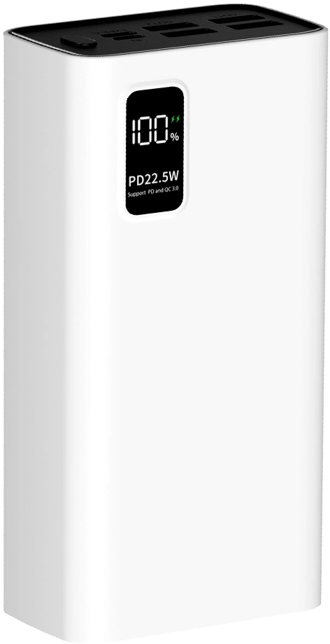 Мобильный аккумулятор Pero PB07 30000mAh PD 22.5W 5A 4xUSB-A/ USB-C белый (PB07WH)