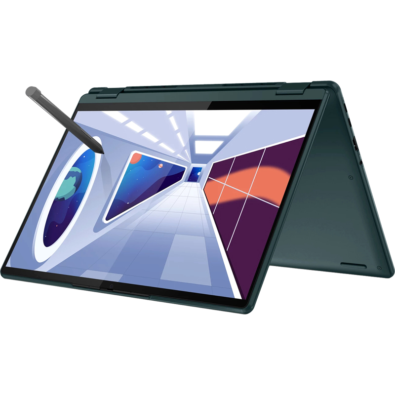 Ноутбук/ Lenovo Yoga 6 13ABR8 13.3"(1920x1200 IPS)/ Touch/ AMD Ryzen 5 7530U(2Ghz)/ 16384Mb/ 512SSDGb/ noDVD/ Int:AMD Radeon/ Cam/ BT/ WiFi/ 59WHr/ war 1y/ 1.37kg/ dark teal/ noOS + 45W, Pen, RU kbd (83B20097RK)