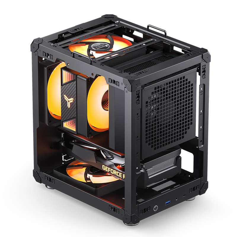 Корпус без блока питания/ Корпус JONSBO C6-ITX Black ITX без БП, боковая панель из закаленного стекла, mini-ITX, черный