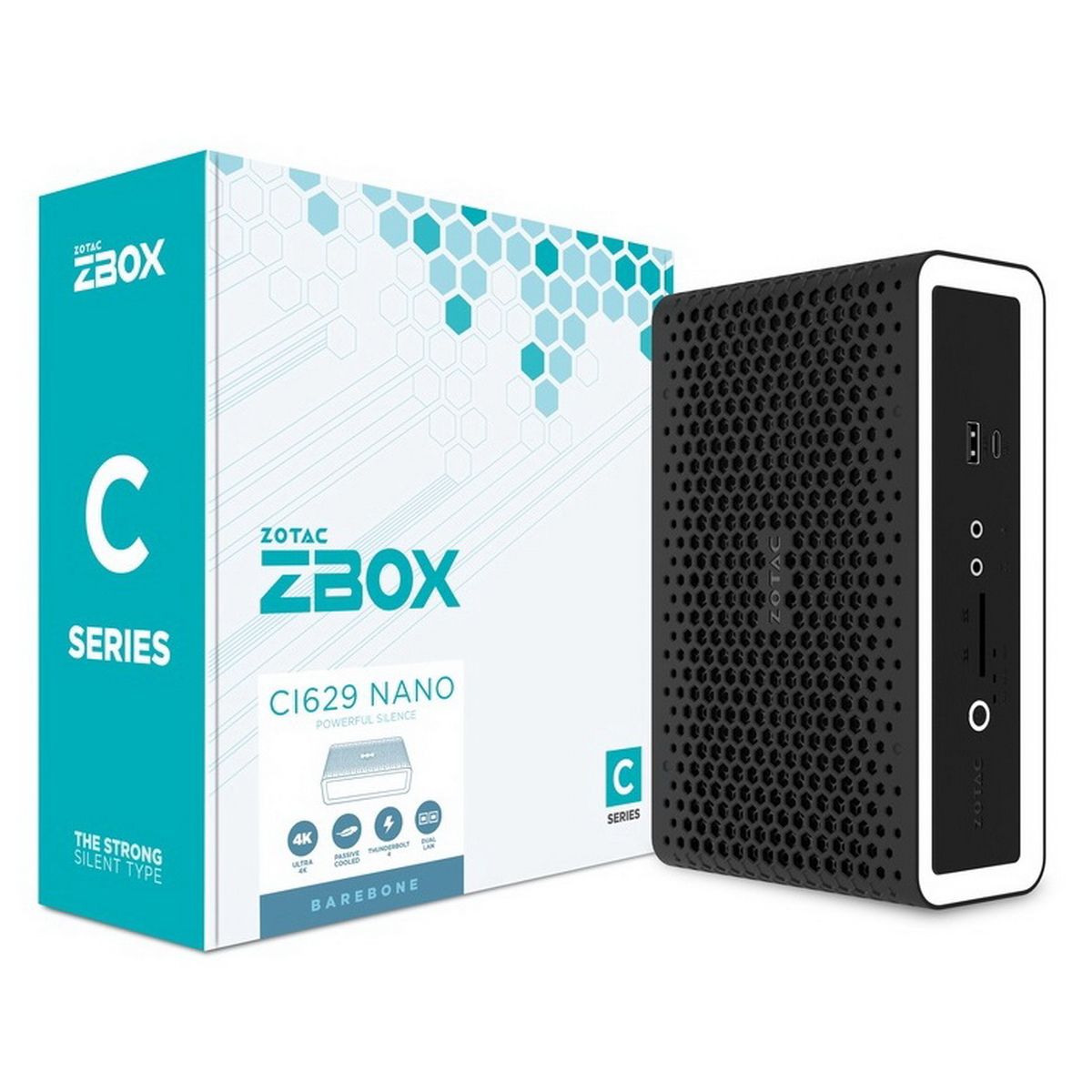 ZOTAC ZBOX CI629 NANO,Intel Core-i3-1315U,2x DDR5 SODIMM, 2.5&quot;&quot; SATA 6.0 Bay,2x GLAN,wifi,bt,DP/ HDMI EU+UK PLUG, passive cooling (ZBOX-CI629NANO-BE)