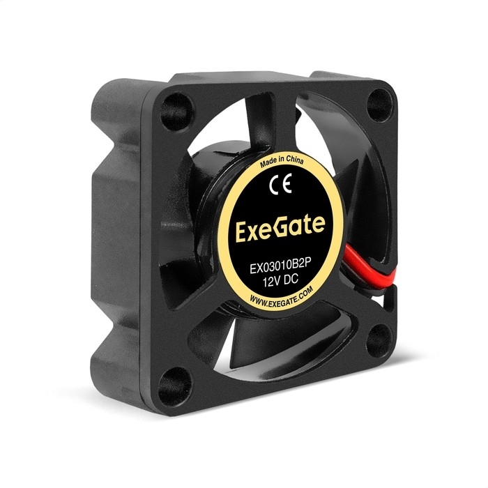 Exegate EX295215RUS Вентилятор 12B DC ExeGate EX03010B2P (30x30x10 мм, 2-Ball (двойной шарикоподшипник), 2pin, 10500RPM, 29,5dBA)