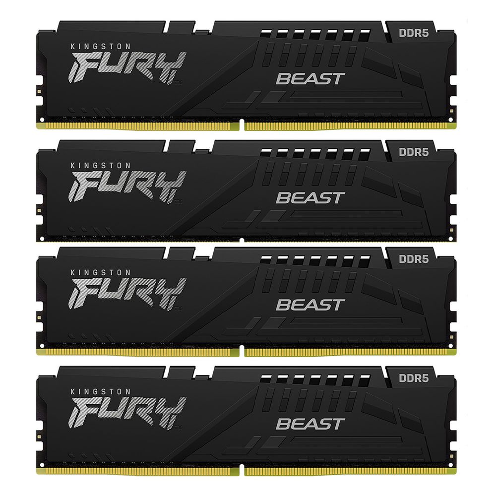 Модуль памяти Kingston 128GB DDR5 5200MHz DIMM FURY Beast Black (4х32gb), CL40 (KF552C40BBK4-128)