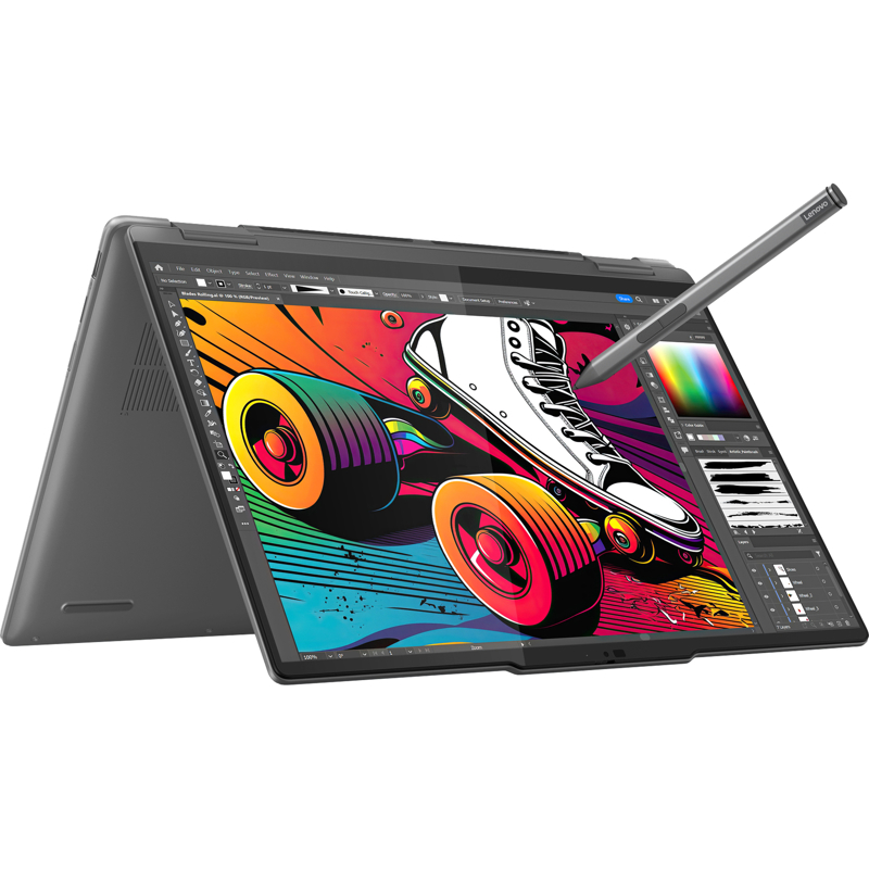 Ноутбук/ Lenovo Yoga 7 2-in-1 14IML9 14"(2880x1800 OLED)/ Touch/ Intel Core Ultra 5 125H(1.2Ghz)/ 16384Mb/ 1024SSDGb/ noDVD/ Int:Intel Arc graphics/ Cam/ BT/ WiFi/ 71WHr/ war 1y/ 1.49kg/ storm grey/ Win11Home + 65W (83DJ0095RU)