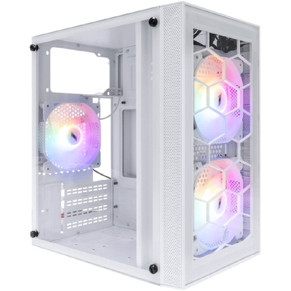 1STPLAYER FIREBASE X1 White / mATX / 3x120mm LED fans / X1-WH-3F1-W