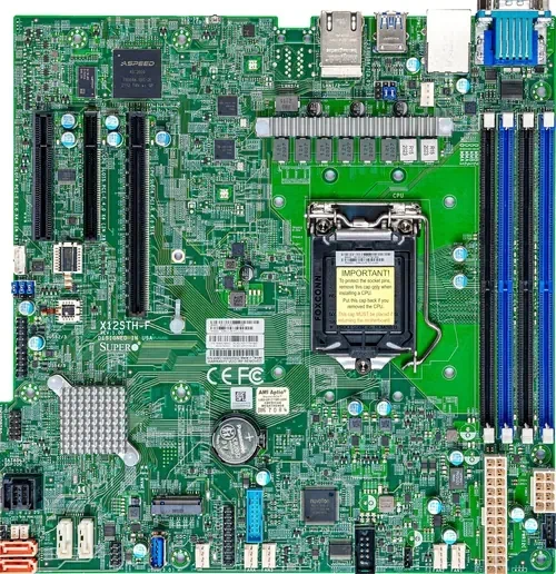 Материнская плата/ MB Supermicro X12STH-F 1хLGA1200 4хDIMM (Intel Xeon-E 2300 Socket H5 (Rocket Lake- E)Family,Intel® C256) (MBD-X12STH-F-B)