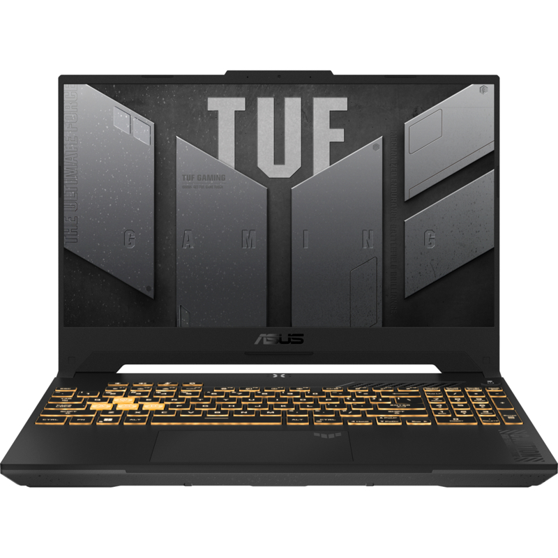 Ноутбук/ ASUS TUF F15 FX507ZI4-LP030 15.6"(1920x1080 (матовый, 144Hz) WVA)/Intel Core i7 12700H(2.3Ghz)/16384Mb/512PCISSDGb/noDVD/Ext:nVidia GeForce RTX4070(8192Mb)/Cam/BT/WiFi/90WHr/war 1y/2.2kg/Mecha Gray/DOS (90NR0FV7-M001E0)