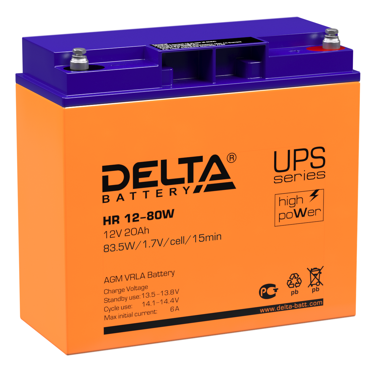 Аккумуляторная батарея DELTA BATTERY HR 12-80 W