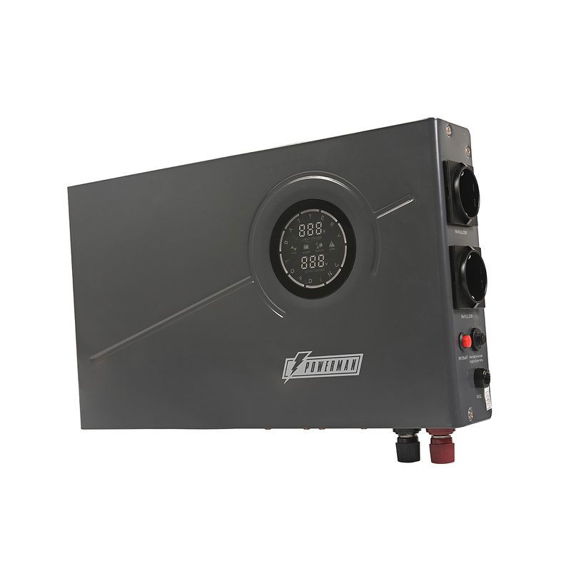 Источник бесперебойного питания/ POWERMAN Smart 1000 INV, black, line-interactive, 1000VA/600W, 140-275V, 2 Euro sockets, external battery 12V from 45Ah to 200Ah (not included), charging c (POWERMAN SMART 1000 INV GRAPHITE)