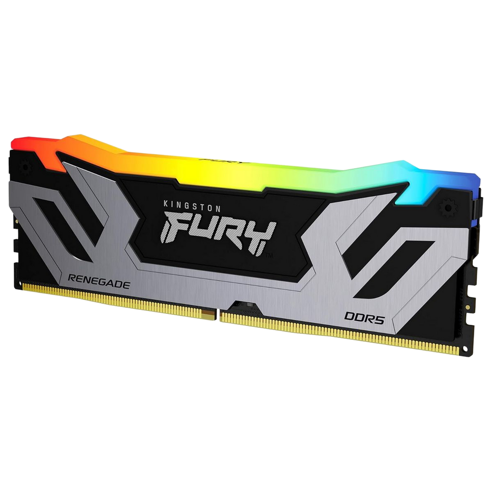 Модуль памяти Kingston KF584CU40RSA-24 24GB DDR5 8400 CUDIMM FURY Renegade Silver/ Black RGB Gaming Memory Non-ECC, CL40, 1.45V, Heat Shield, XMP, RTL