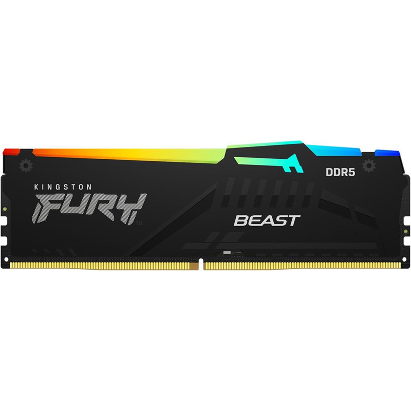 Память оперативная/ Kingston 16GB 5200MT/s DDR5 CL40 DIMM FURY Beast RGB XMP (KF552C40BBA-16)