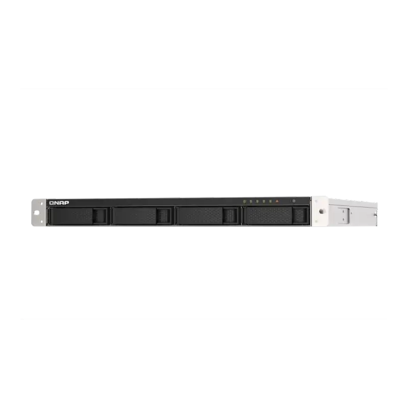 Сетевое хранилище без дисков SMB QNAP TS-453DU-4G NAS 4 HDD trays, rackmount 1U, 1 PSU. 4-core Intel Celeron J4125 2.0 GHz (up to 2.7 GHz), 4 GB RAM (1 x 4 GB) up to 8 GB (2 x 4GB), 2.5 Gigabit Ethernet x 2, 4xUSB, 1xHDMI . W/o rail kit RAIL-B02