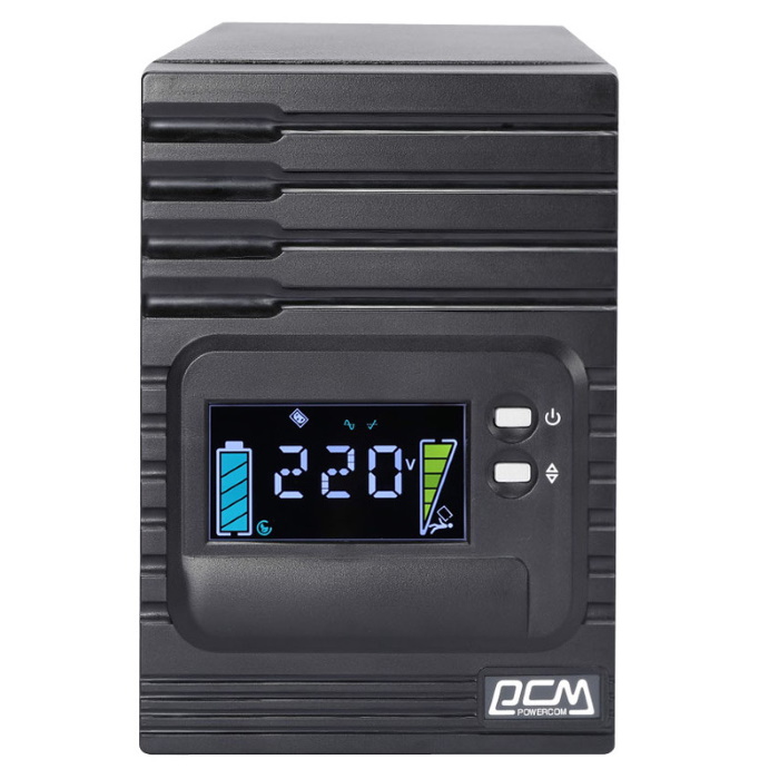 Источник бесперебойного питания Powercom Smart King Pro+ SPT-1500, Line-Interactive, LCD, 1500VA/ 1200W, SNMP Slot, black (SPT-1500-II LCD)