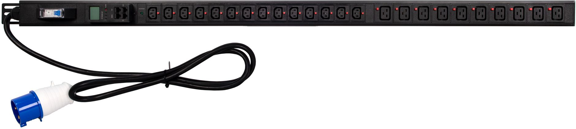 Блок распределения питания Powercom PDU-32AV24-14C3-10C9-1P 14*C13+10*C19, 32A, 1ph (1918825)