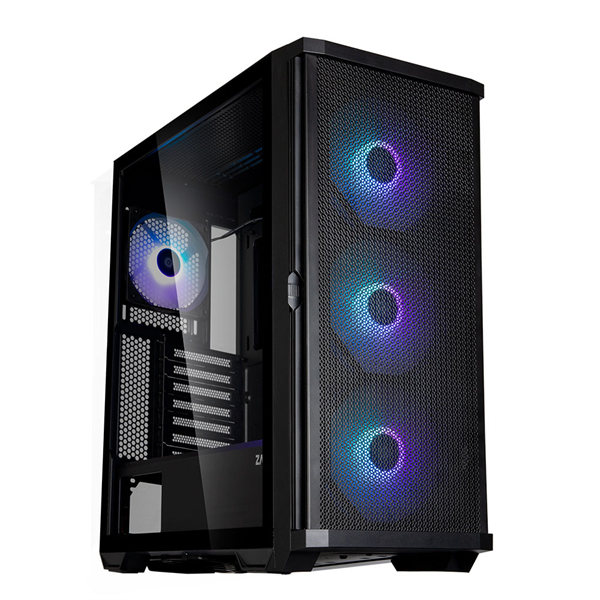 ZALMAN Z10 PLUS, ATX, BLACK, WINDOW, 2x3.5", 2x2.5", 2xUSB3.0, 1xUSB 3.1 Type-C, FRONT 3x140mm ARGB, REAR 1x120mm ARGB