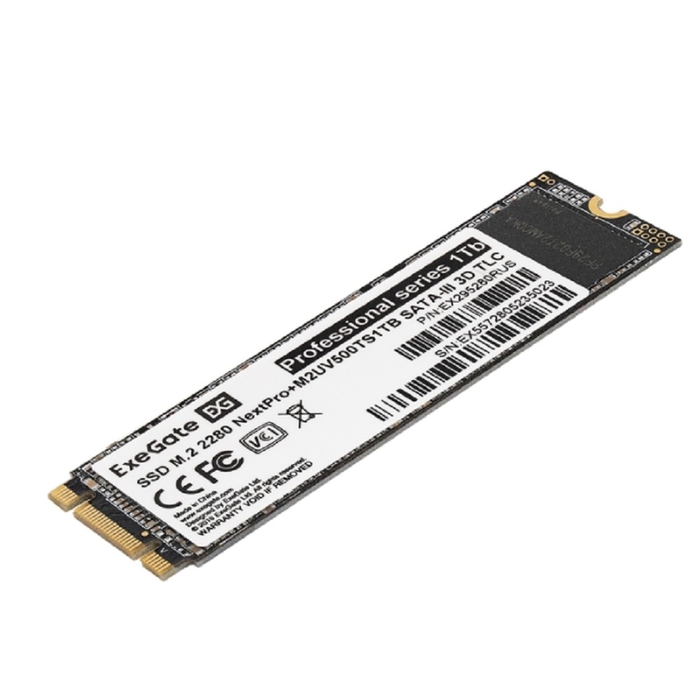 Exegate SSD M.2 2280 1Tb ExeGate NextPro+ M2UV500TS1TB (SATA-III, 22x80mm, 3D TLC) [EX295280RUS]