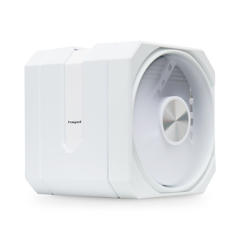 Кулер для процессора/ HSPD A128 WHITE (280W, 4-pin PWM, 155mm, Al/Cu, 8x6mm, 1x130+1x120mm, 68CFM, 25dBA, 1650RPM, S: 1851/1700/1200/20XX/115X/13XX, AM5/AM4/AM3/AM2/AM3+/AM2+/FM2/FM1, white) (A128-WH)