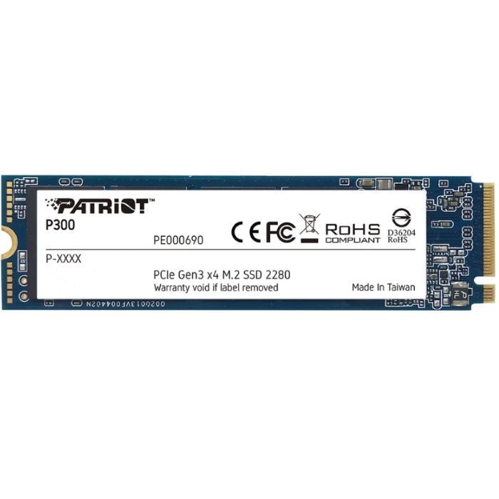 Твердотельный накопитель Patriot P300 SSD M.2 2280 256Gb PCI-E 3.0 x4 3D QLC 1700/ 1100MB/ s IOPS 290K/ 260K (P300P256GM28)