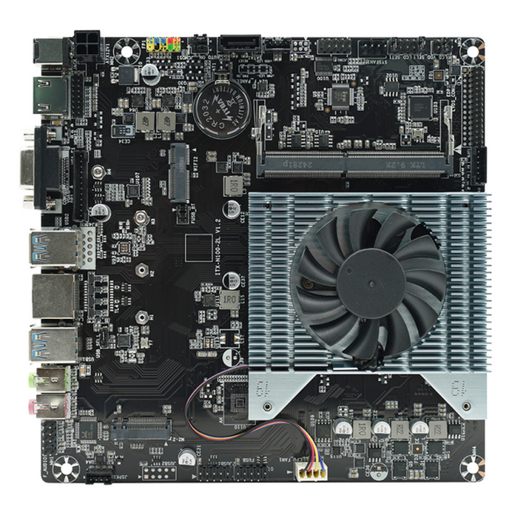 Материнская плата Afox AFMIN100-1L-V2 Motherboard N100, ITX MB Mini-ITX (17 x17cm) with CPU