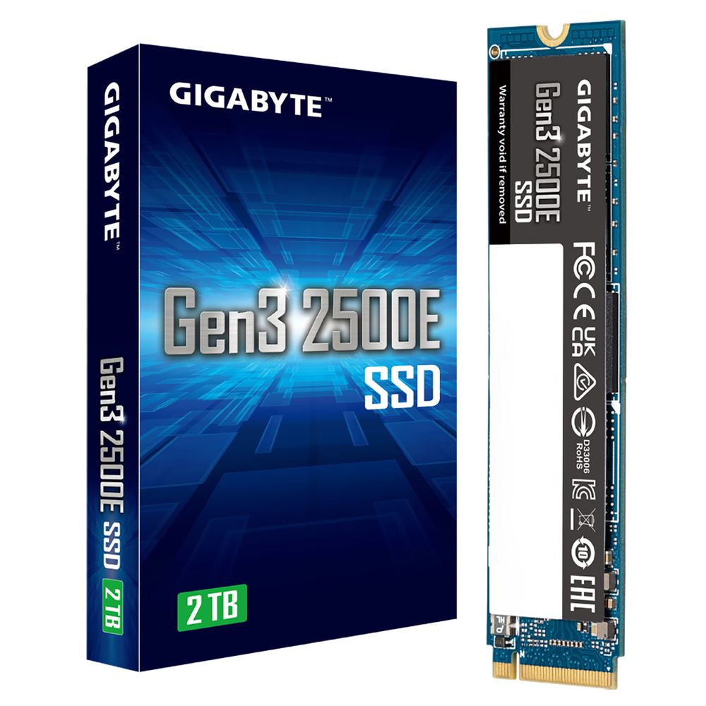 Твердотельный накопитель SSD Gigabyte 2TB M.2 2280 Gen3 2500E G325E2TB PCIe 3.0x4, NVMe 1.3, MTBF 1.5