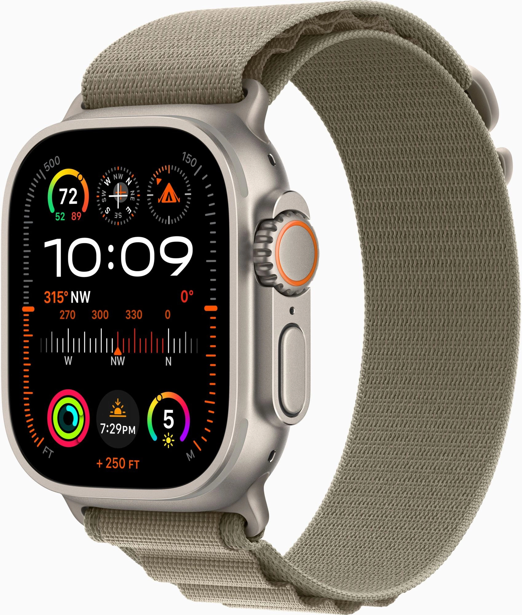 Смарт-часы Apple Watch Ultra 2 A2986 49мм OLED корп.титан Alpine loop рем.оливковый разм.брасл.:L (MRF03LW/ A) (MRF03LW/A)