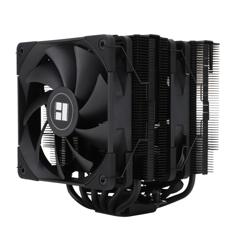 Кулер для процессора/ Thermalright Peerless Assassin 120 Black (4-pin PWM, 157mm, Ni/ Cu, 6x6mm, 2x120mm, 66.17CFM, 25.6dBA, 1550RPM, S: 2011, -3, 2066, 1200, 1700, 1851, 115x, AM4, AM5, black) (PA120-BL)