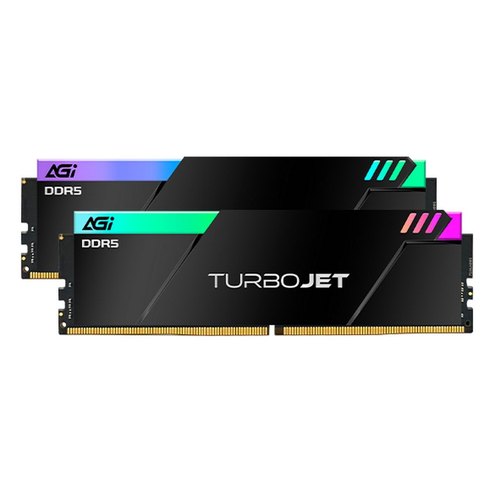 Модуль памяти AGI 32GB DDR5 6800MHz OC UDIMM RGB CL34, kit 16gb*2, HEATSINK- Turbojet+RGB lightbar (AGI6JPC16UD858)