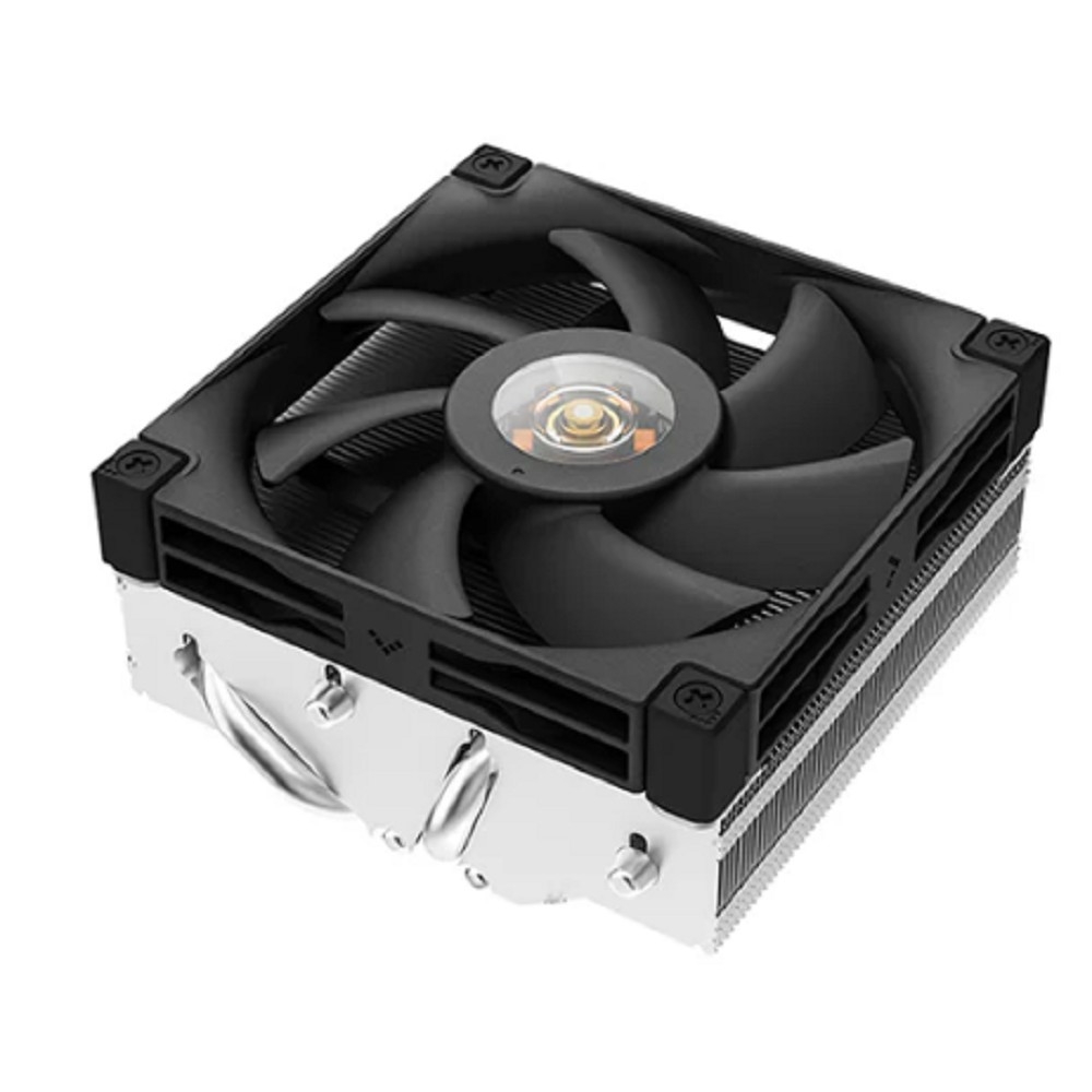 DEEPCOOL AN400 LGA1700/ 1200/ 115X/ AM5/ AM4 низкопрофильный 52,5 mm (27шт/ кор, TDP 150W, PWM, Fan 120mm, 4 тепл. Трубок, Copper Base, White LED, черный) RET