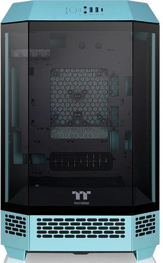 Корпус Thermaltake The Tower 300 Turquoise голубой без БП miniITX 7x120mm 5x140mm 2xUSB3.0 audio bott PSU (CA-1Y4-00SBWN-00)