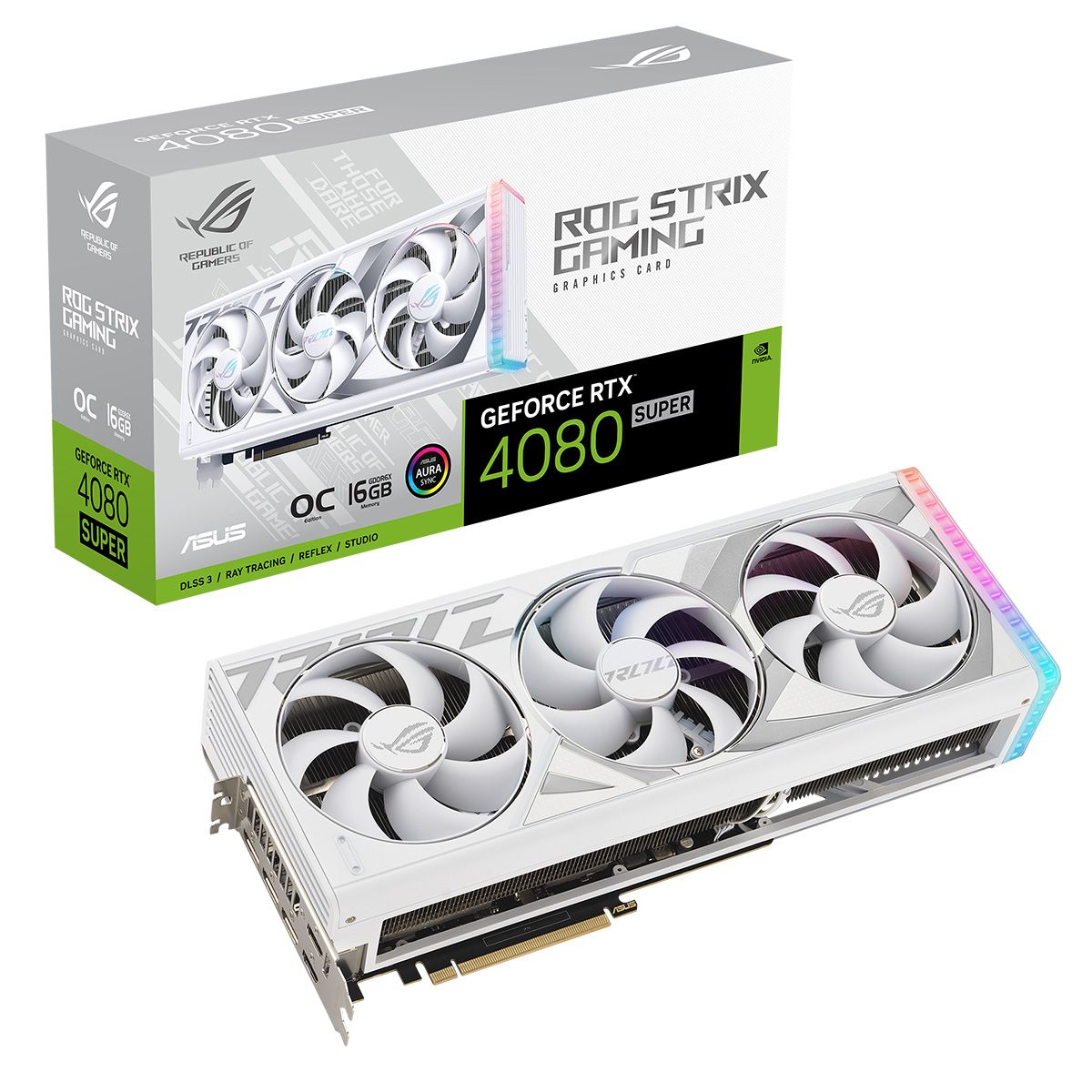 Видеокарта ASUS ROG-STRIX-RTX4080S-O16G-WHITE / RTX4080S,HDMI*2,DP*3,16G,D6X (90YV0KB2-M0NA00)