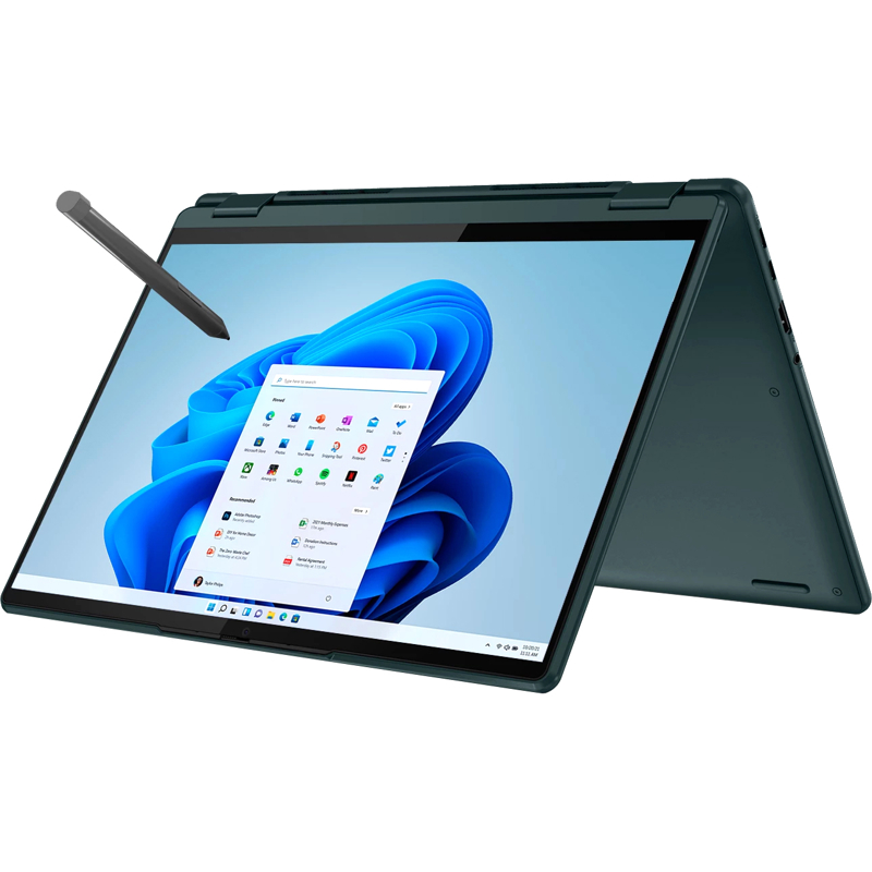 Ноутбук/ Lenovo Yoga 6 13ABR8 13.3"(1920x1200 IPS)/ Touch/ AMD Ryzen 7 7730U(2Ghz)/ 16384Mb/ 1024SSDGb/ noDVD/ Int:AMD Radeon/ Cam/ BT/ WiFi/ 59WHr/ war 1y/ 1.37kg/ dark teal/ Win11Home + 45W, Pen, RU kbd (83B20098RK)