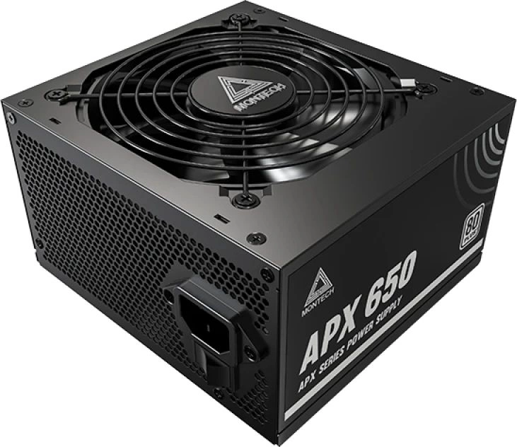 Блок питания Montech ATX 650W APX 650 80 PLUS WHITE (20+4pin) APFC 120mm fan 6xSATA Cab Manag RTL (XWYA11-650W)