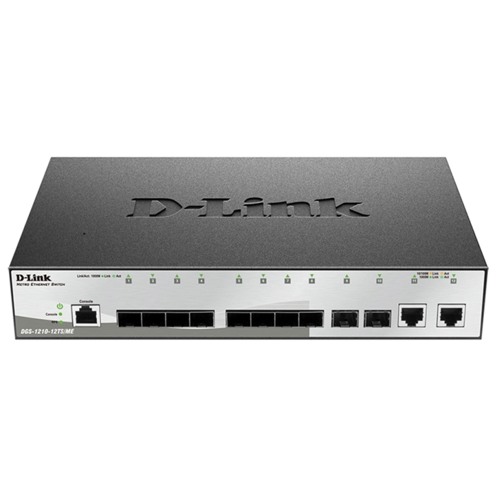 Картинка Коммутатор D-Link Metro Ethernet DGS-1210-12TS/ME/B1A (DGS-1210-12TS/ME/B1A) 