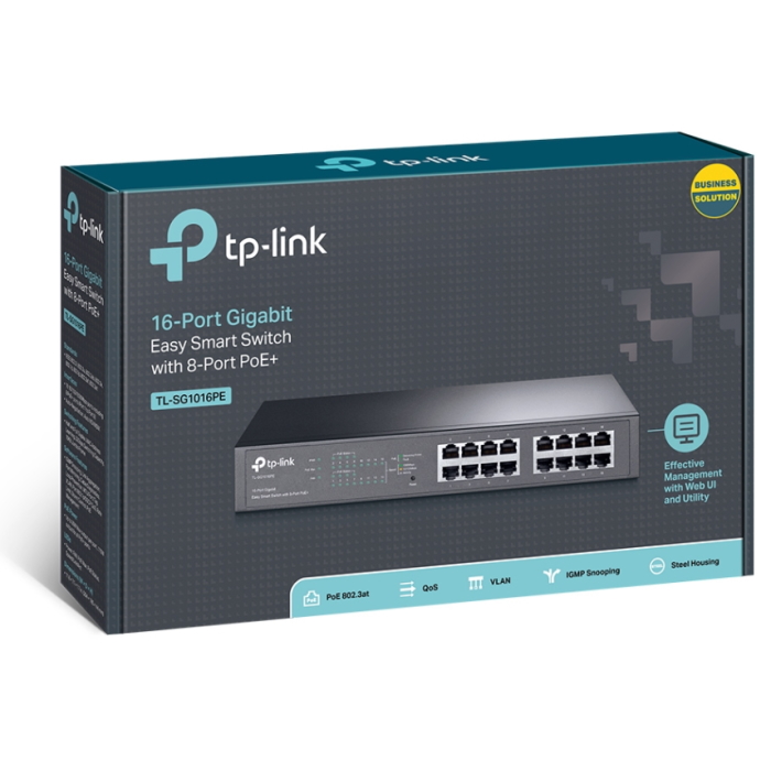 Картинка Коммутатор TP-LINK Easy Smart TL-SG1016PE (TL-SG1016PE) 