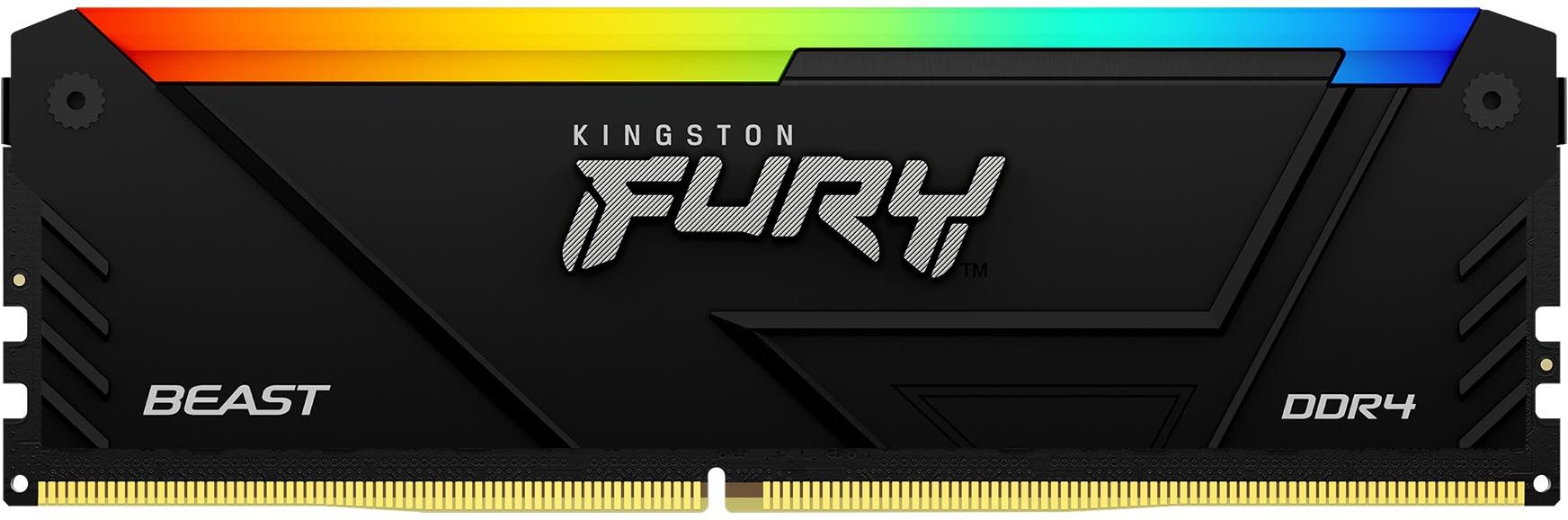 Память DDR4 16GB 2666MHz Kingston KF426C16BB2A/ 16 Fury Beast RGB RTL Gaming PC4-21300 CL16 DIMM 288-pin 1.2В dual rank с радиатором Ret (KF426C16BB2A/16)