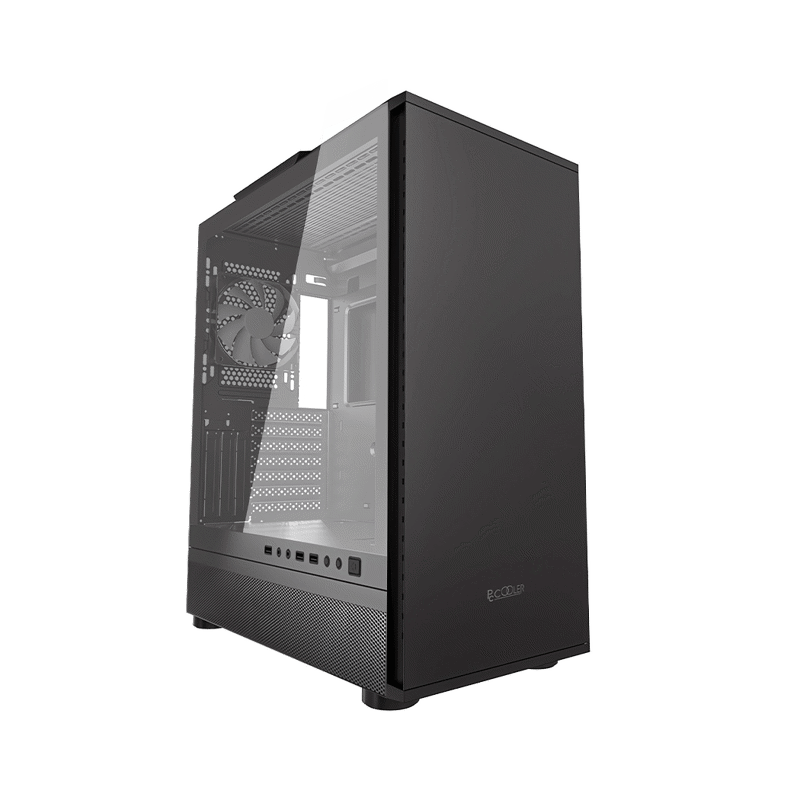 Корпус без блока питания/ PCCooler IE200 BK, Tempered Glass Full Tower, Black, TG, SPCC, 1x120mm ARGB E-ATX, ATX, mATX, mITX 180/380/220mm 4x2.5", 2x3.5", 7+3xPCI 1xUSB-A 3.0, 2xUSB-A 2.0 432x225x495mm