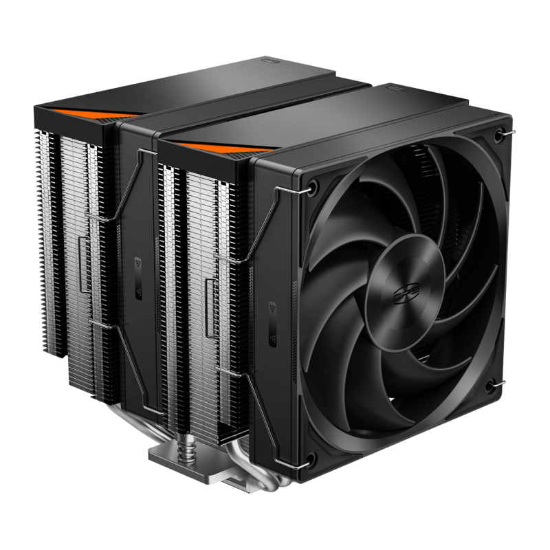 Кулер для процессора/ PCCooler RZ620 (260W, 4-pin PWM, 158mm, Al/ Cu, 6x6mm, 2x120mm, 86.73CFM, 32dBA, 1800RPM, S: 1851, 1700, 1200, 115X, AM5, AM4, black)