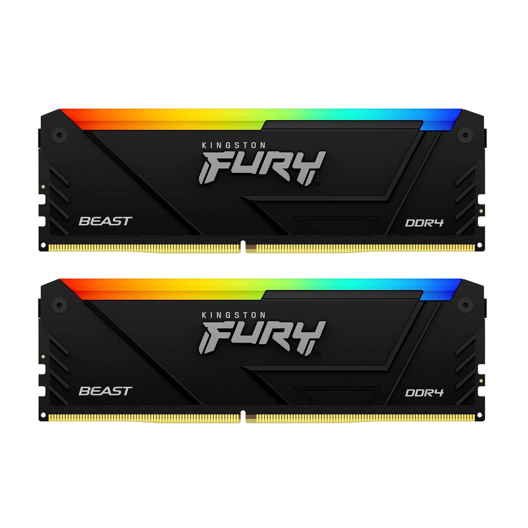 Память оперативная/ Kingston 16GB 2666MT/s DDR4 CL16 DIMM (Kit of 2) FURY Beast RGB (KF426C16BB2AK2/16)