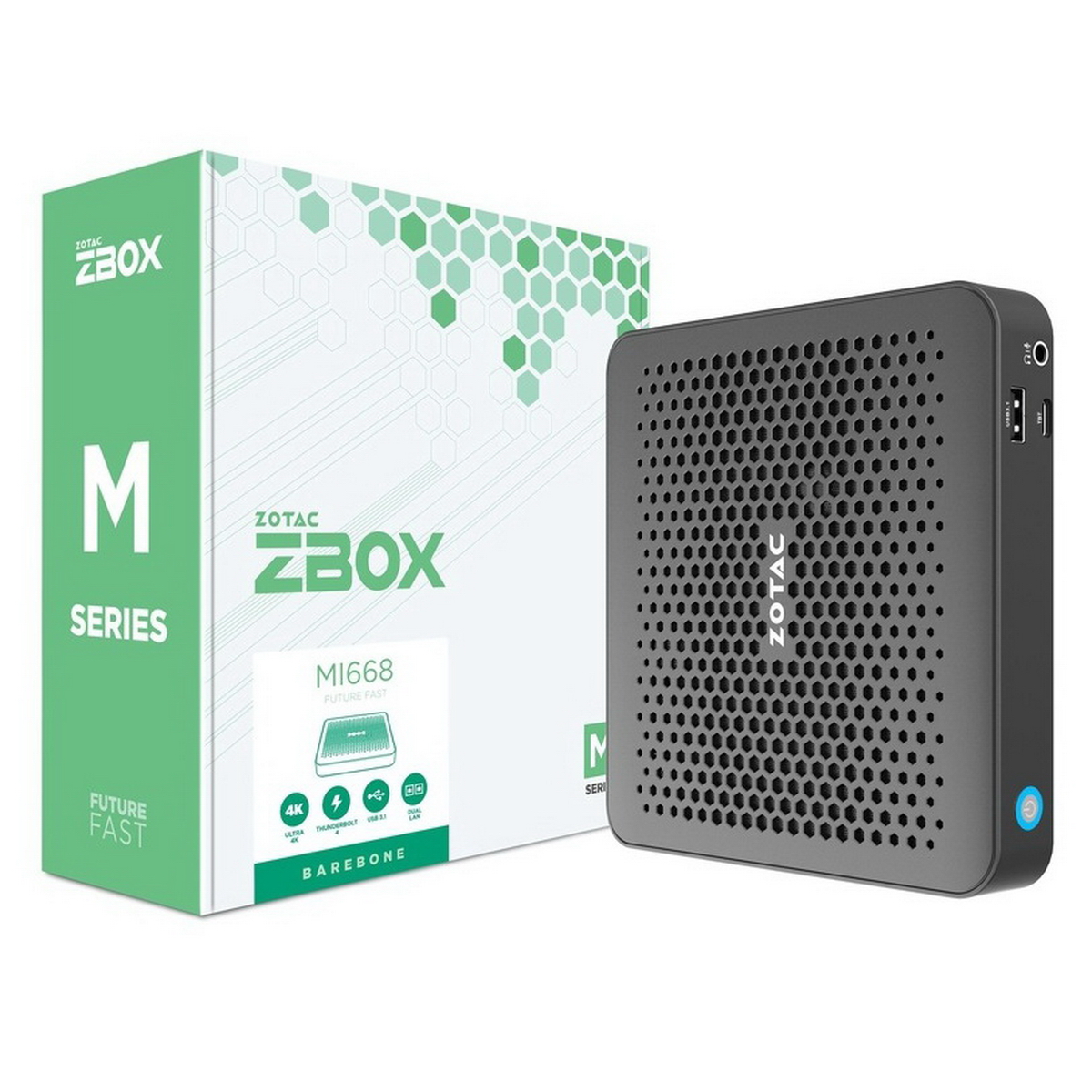 ZOTAC-ZBOX-MI668, Barebone,Intel i7-1360P,2x DDR5-5200/ 4800 SODIMM, M.2 SSD SLOT,2x GLAN,WIFI,BT USBDRV, DP/ HDMI, EU+UK PLUG, active cooling (ZBOX-MI668-BE)