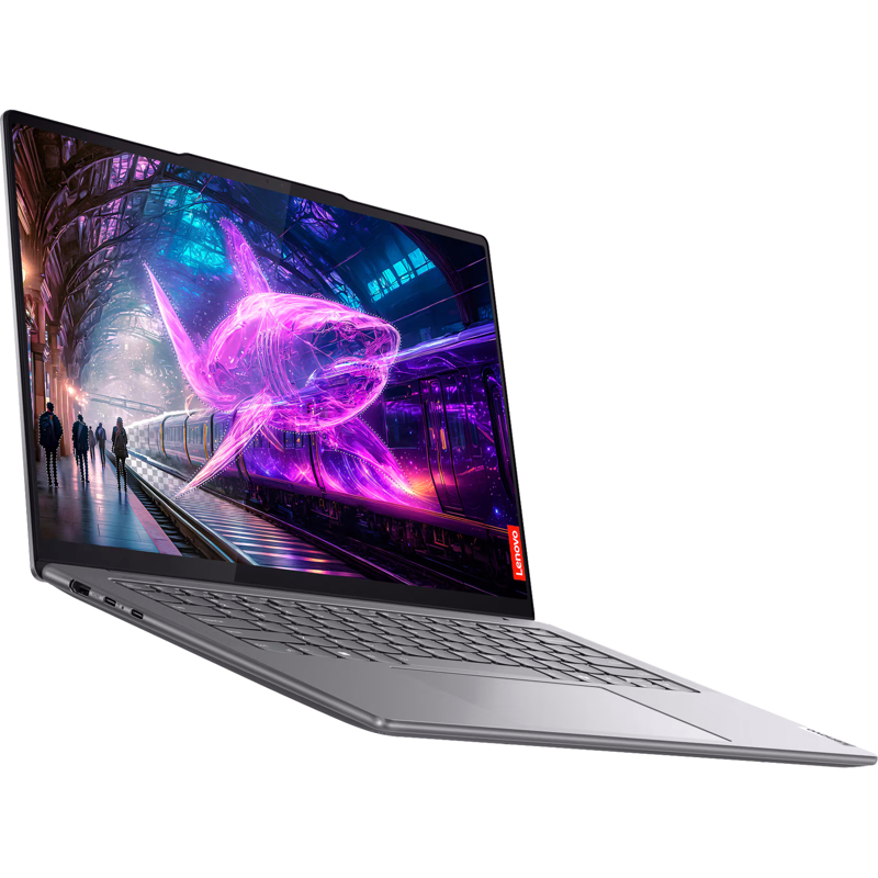 Ноутбук/ Lenovo Yoga Pro 7 14AHP9 14.5"(3072x1920 IPS)/ AMD Ryzen 7 8845HS(3.8Ghz)/ 16384Mb/ 512SSDGb/ noDVD/ Int:AMD Radeon 780M/ Cam/ BT/ WiFi/ 73WHr/ war 1y/ 1.49kg/ luna grey/ noOS + 100W, RU kbd (83E30035RK)