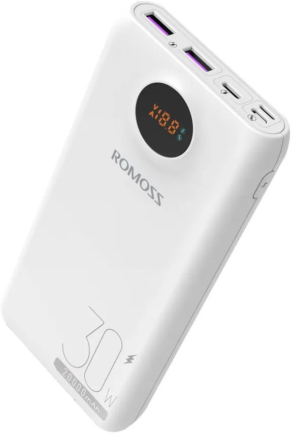 Мобильный аккумулятор Romoss SW20S Pro 20000mAh QC3.0 30W 5A 2xUSB-A/USB-C белый (1746355)