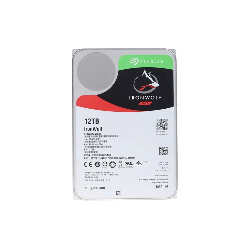 Жесткий диск/ HDD Seagate SATA 6Gb/ s 12Tb IronWolf NAS 7200 256Mb (ST12000VN0007)