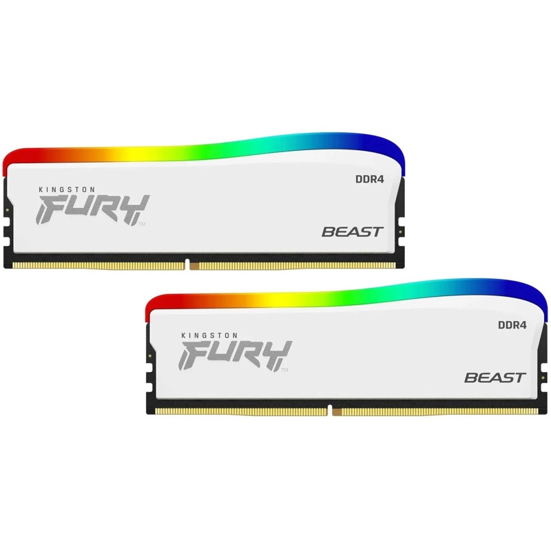 DDR 4 DIMM 32Gb PC28800, 3600Mhz, Kingston FURY Beast White RGB SE (Kit of 2), CL16 (KF436C18BWAK2/32) (retail)