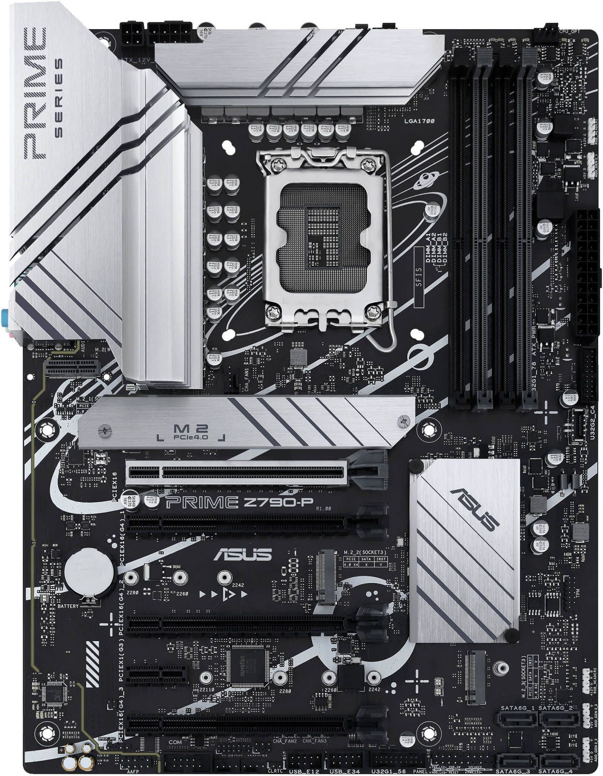 ASUS PRIME Z790-P, LGA1700, Z790, 4*DDR5, 4*SATA, 3*M.2, 3*USB 3.2, 4*USB 2.0, Type-C, 4*PCIx16, 1*PCIx1, HDMI+DP, ATX; 90MB1CK0-M1EAY0 (0MB1CK0-M0EAY0)