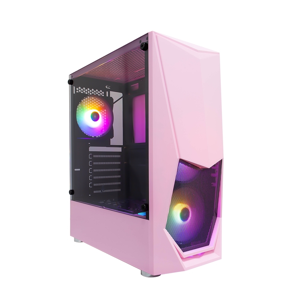 1STPLAYER Корпус DK-3 PINK / ATX, tempered glass / 3x 120mm LED fans inc. / DK-3-PK-3G6