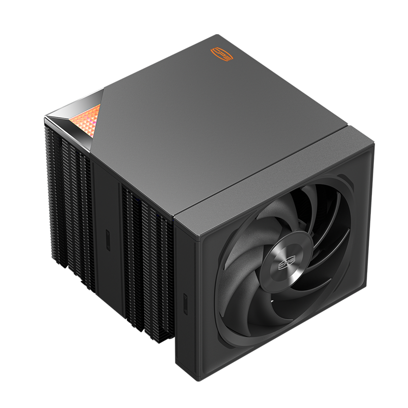 Кулер для процессора/ PCCooler RZ820 BK (289W, 4-pin PWM, 165mm, Al/ Cu, 4x8mm+4x6mm, 1x140mm+1x150mm, 71.9CFM/ 86.7CFM, 27.1dBA/ 32dBA, 1500RPM/ 2200RPM, S: 1851, 1700, 1200, 20XX, 115X, AM5, AM4, black)